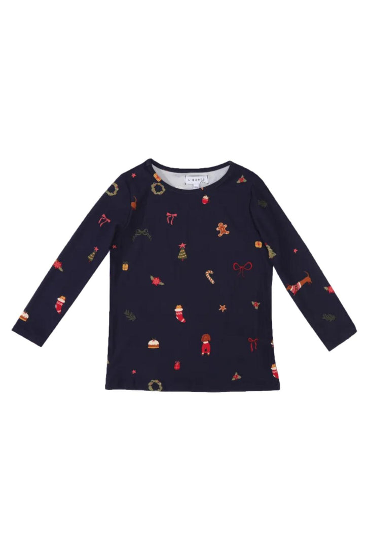 Liberte Ami - Alma-Ls-Tshirt-Kids 9659 - Dog Navy