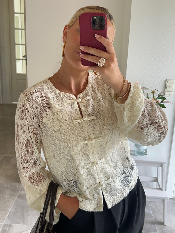 Dear Molly - Lace Blouse Ch171496b - Offwhite