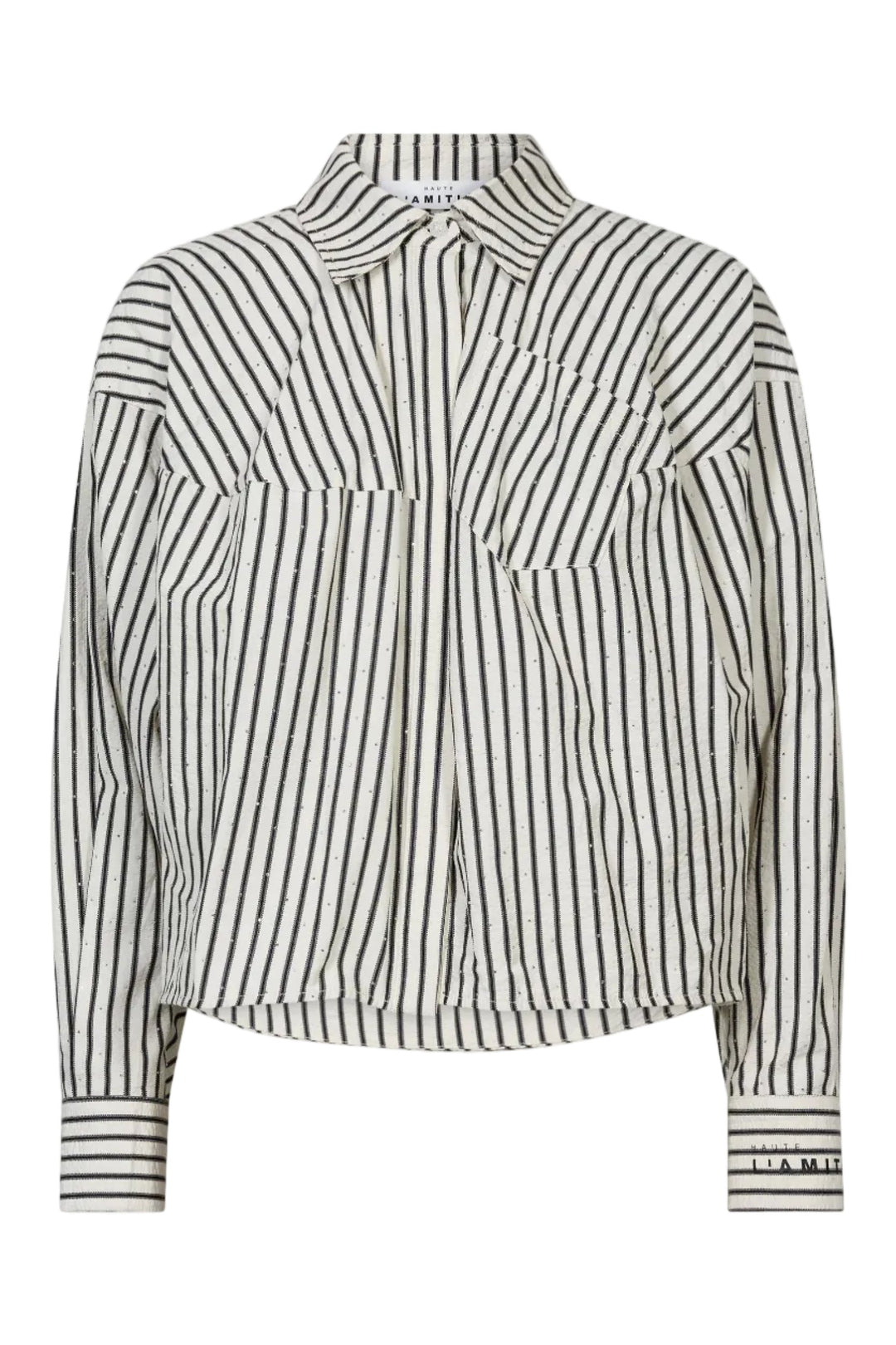 Haute L'Amitié - Sophie Mono Stripe Stone Shirt Hl10995 - Off-White / Black Stripe