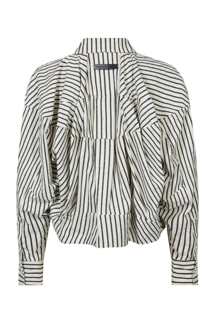 Haute L'Amitié - Sophie Mono Stripe Stone Shirt Hl10995 - Off-White / Black Stripe