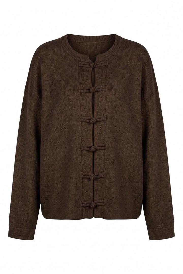 A-Bee - Elsie 3132 - Dark Brown Melange (9510) Cardigans 