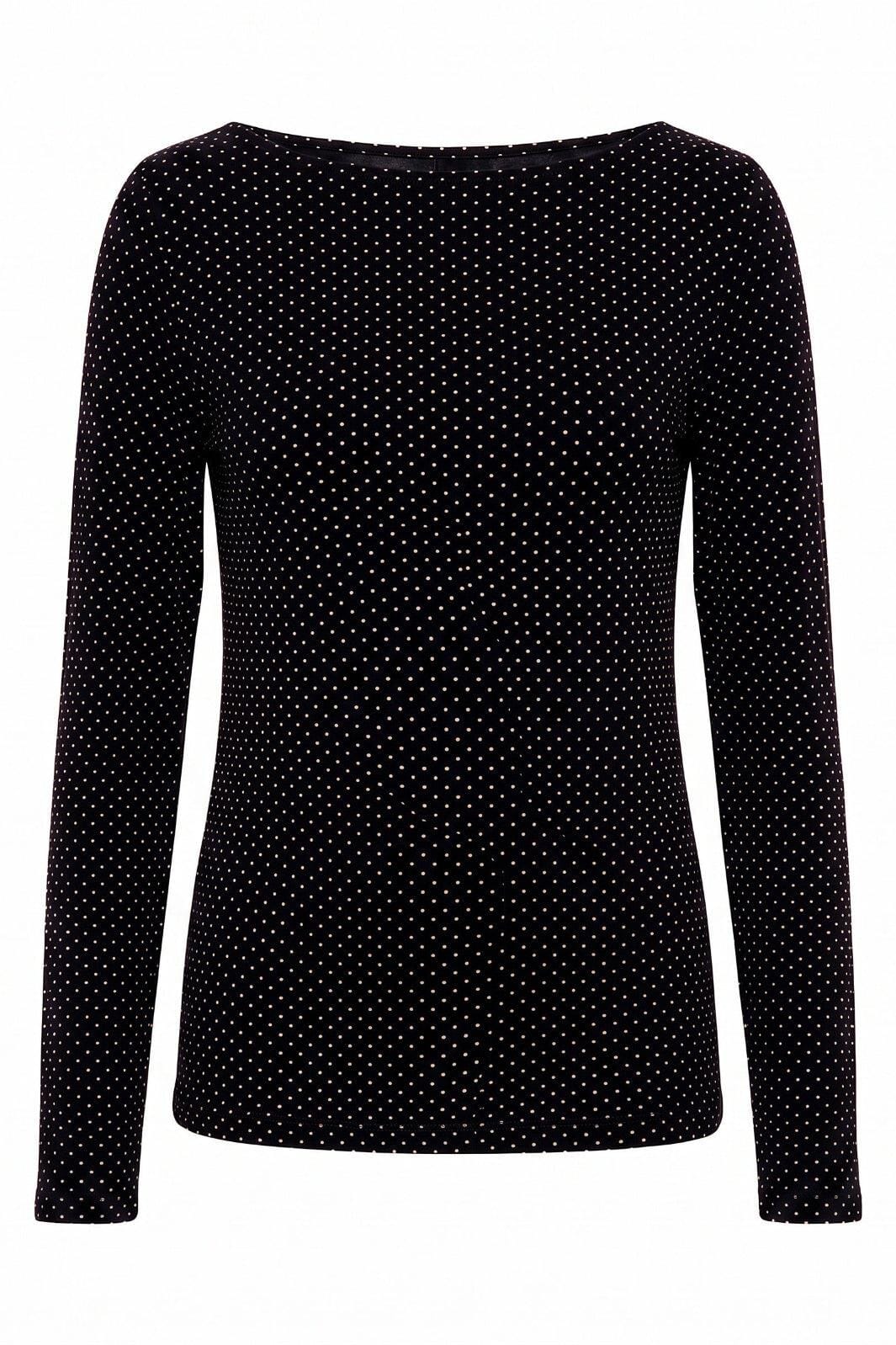 A-Bee - Poppy 97201 - Black With Cream Polka Dot Bluser 