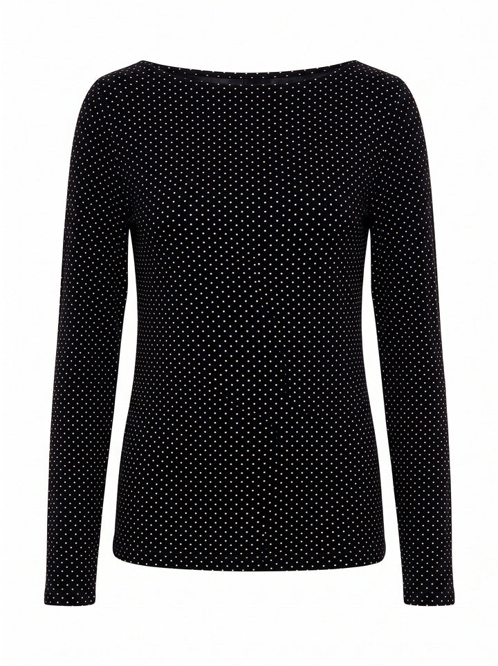 A-Bee - Poppy 97201 - Black With Cream Polka Dot Bluser 