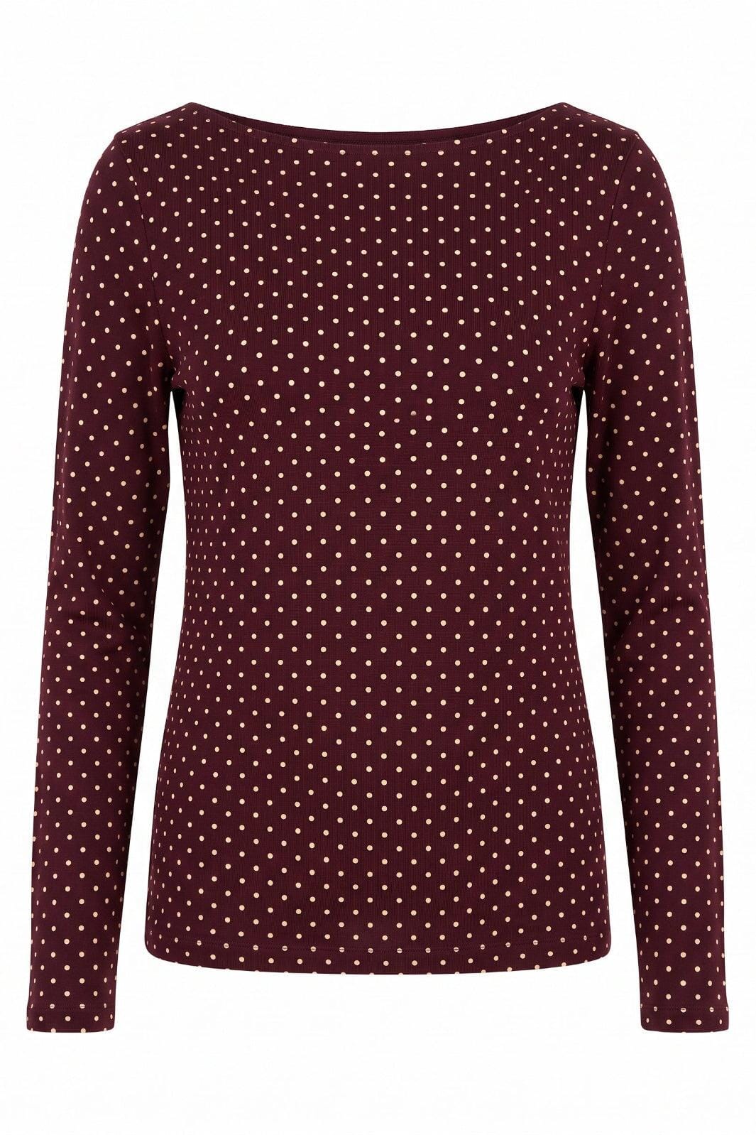A-Bee - Poppy 97201 - Burgundy With Cream Polka Dot Bluser 