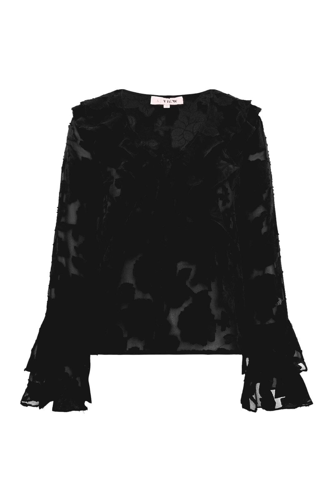 A-View - Floretta Blouse AV6090 - 999 - Black Bluser 