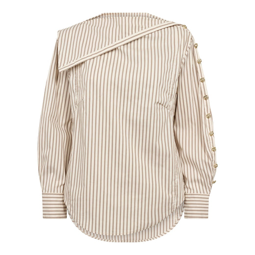 Co´Couture - Dalmacc Asym Button Blouse 500565 - 20016 - Bison Bluser 