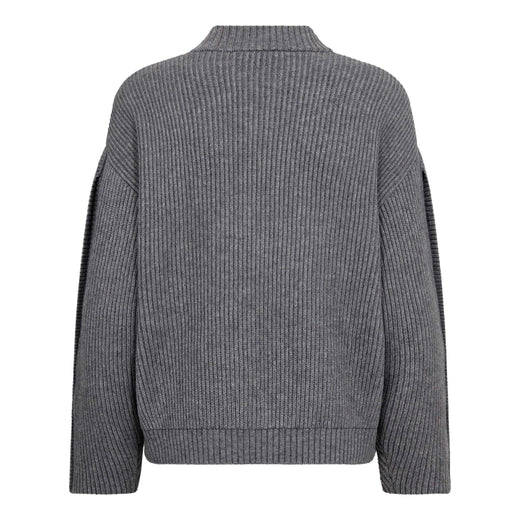 Co´Couture - Rowcc Button Sleeve Knit 500544 - 65006 - Grey Melange 