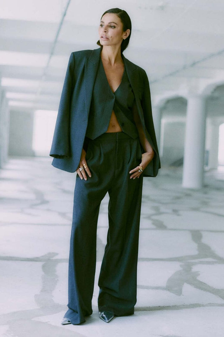 Copenhagen Muse - Tailor-Pants 200619 - Med. Grey Melange