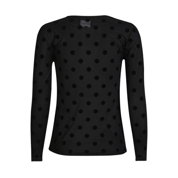 Liberte - Mesh Ls Tshirt, Flock 22081 - Black Big Dot
