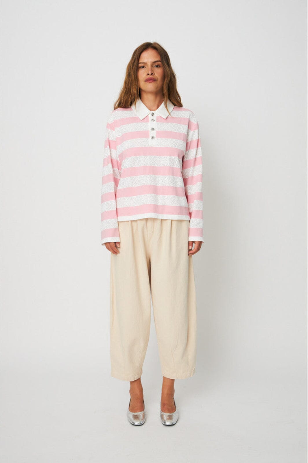 Cras - Bea Blouse C596 - 8145 - 8145 Rose Creme Stripe Bluser 