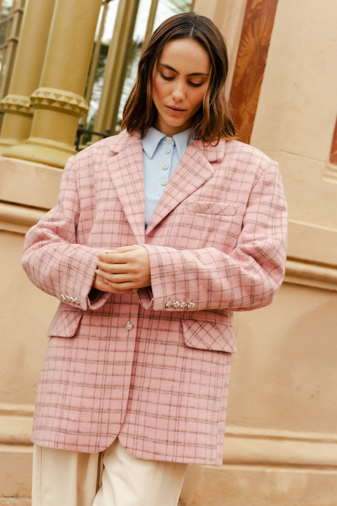 Cras - Boss Blazer C599 - 8114 - 8114 Pink Check Blazere 