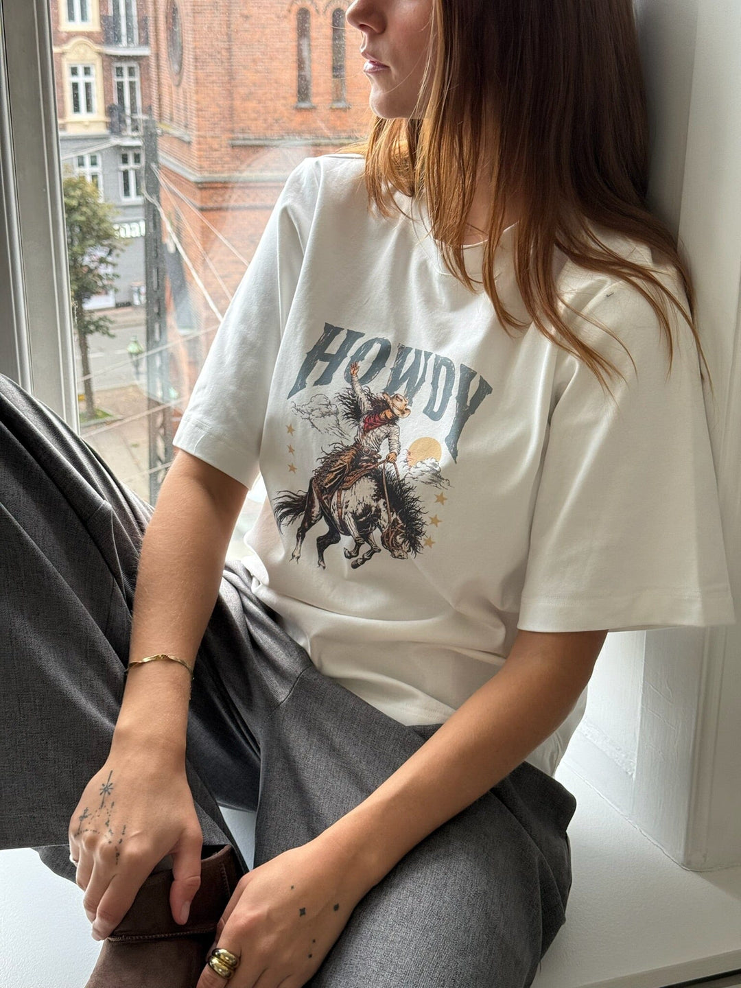 Dear Molly - Howdy T-Shirt Ch170408b - White T-shirts 