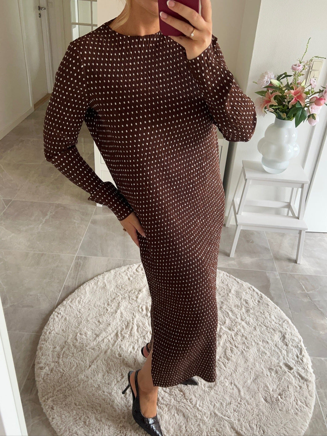 Dear Molly - Vogue Dot Dress 171083 - 676 - Dark Brown Kjoler 