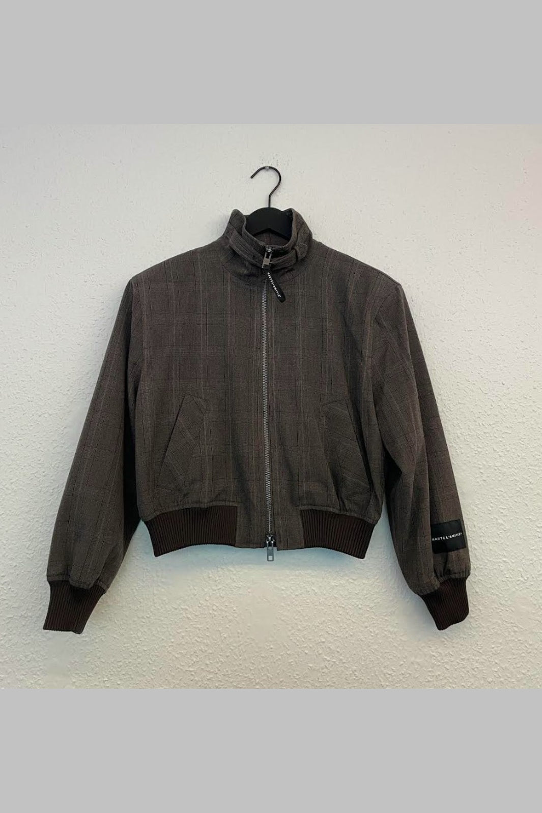 Haute L'Amitié - Essie Check Bomber Jacket HL11263 - Mocca