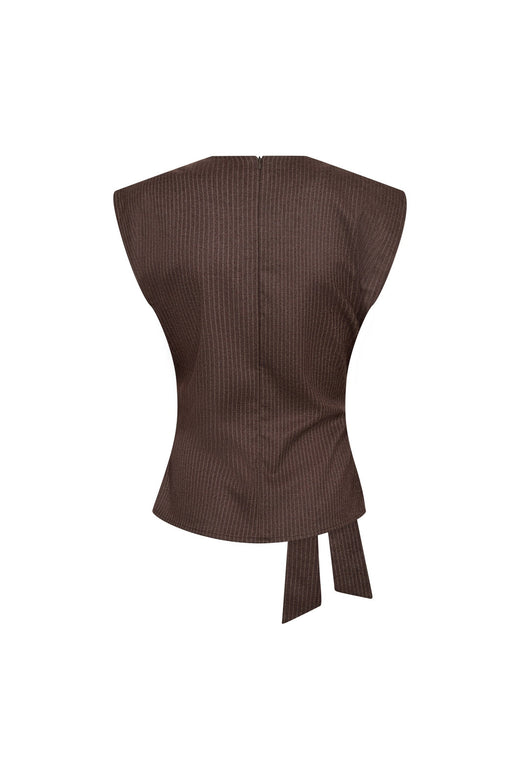 Co´Couture - Sinacc Pin Pleat Top 500488 - 20003 - Dark Brown