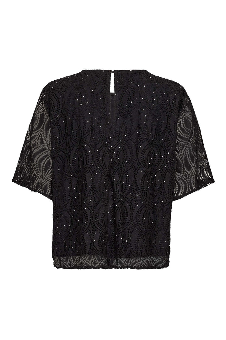 Co´Couture - Ericacc Stone Lace Ss Blouse 500446 - 65001 - Black