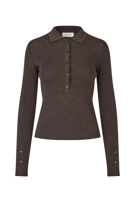 Modström - Hirokimd Button Polo 59556 - 5508 - Seal Brown