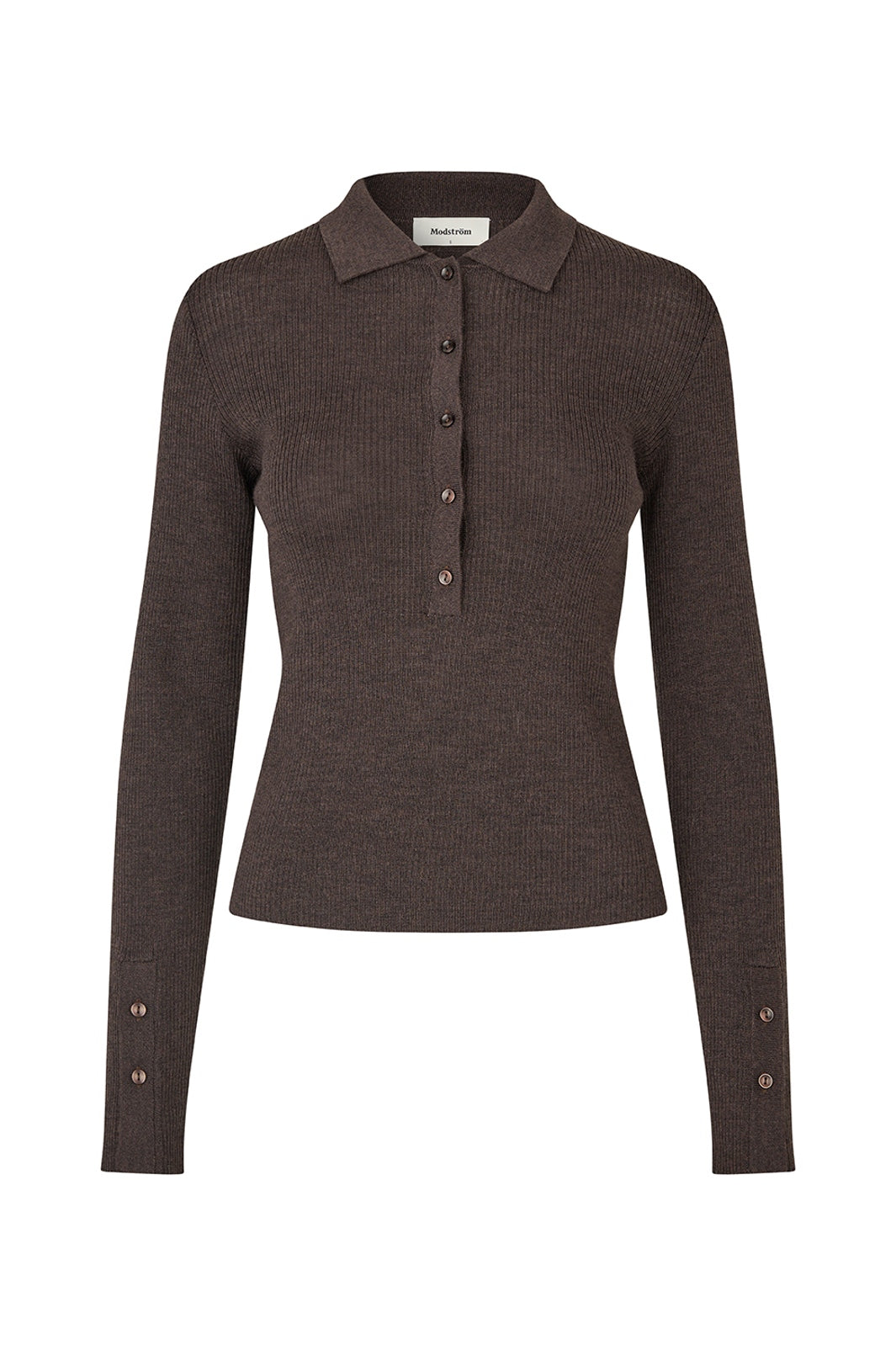 Modström - Hirokimd Button Polo 59556 - 5508 - Seal Brown