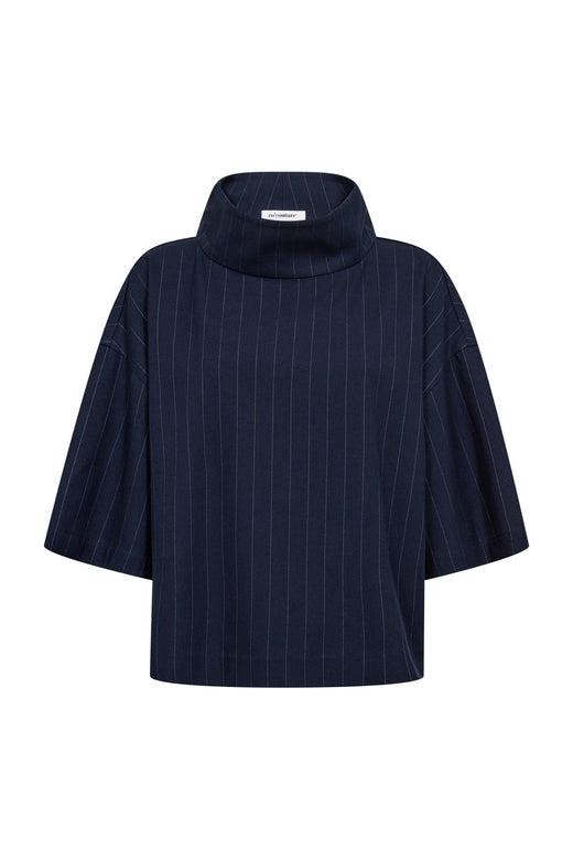 Co´Couture - Gabiecc Pin Funnel Neck Blouse 500465 - 40007 - Navy