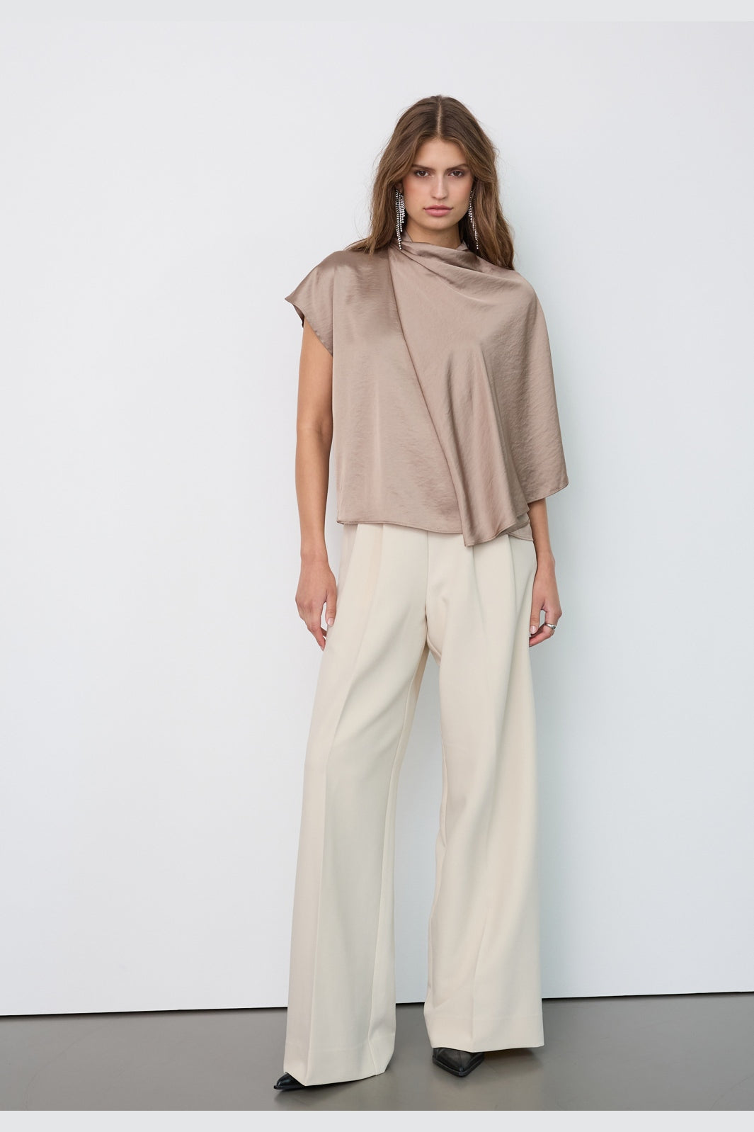 Co´Couture - Iduncc Cape Ss Blouse 500522 - 20009 - Walnut