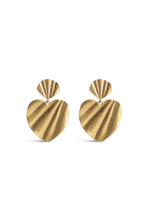 Enamel Copenhagen - Earrings, Wave Heart E498GB - Gold Plated