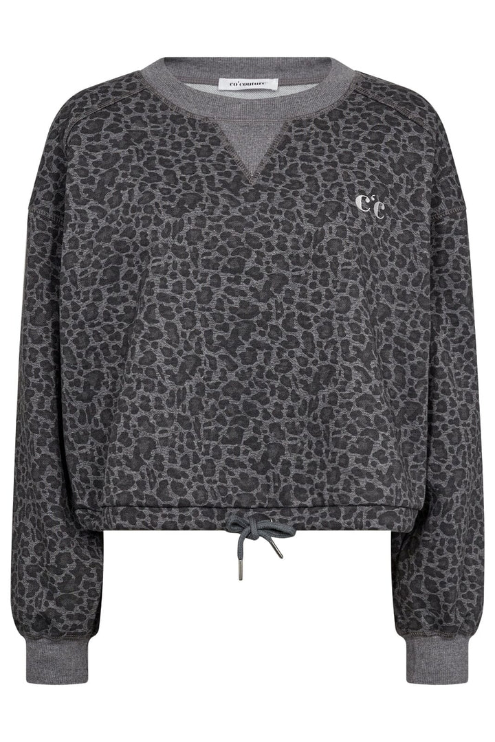 Co´couture - Cropcc Tie Leo Sweat 37025 - 139 Mid Grey