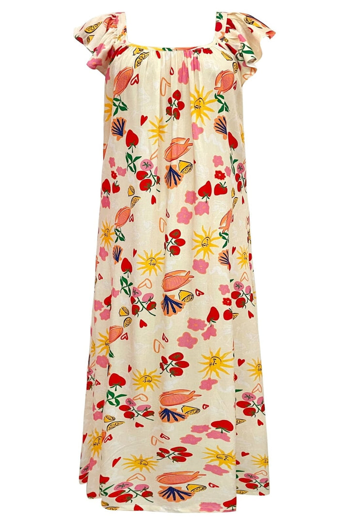 Liberte - Hilma-Frill-Strap-Dress 22227 - Ivory Summer