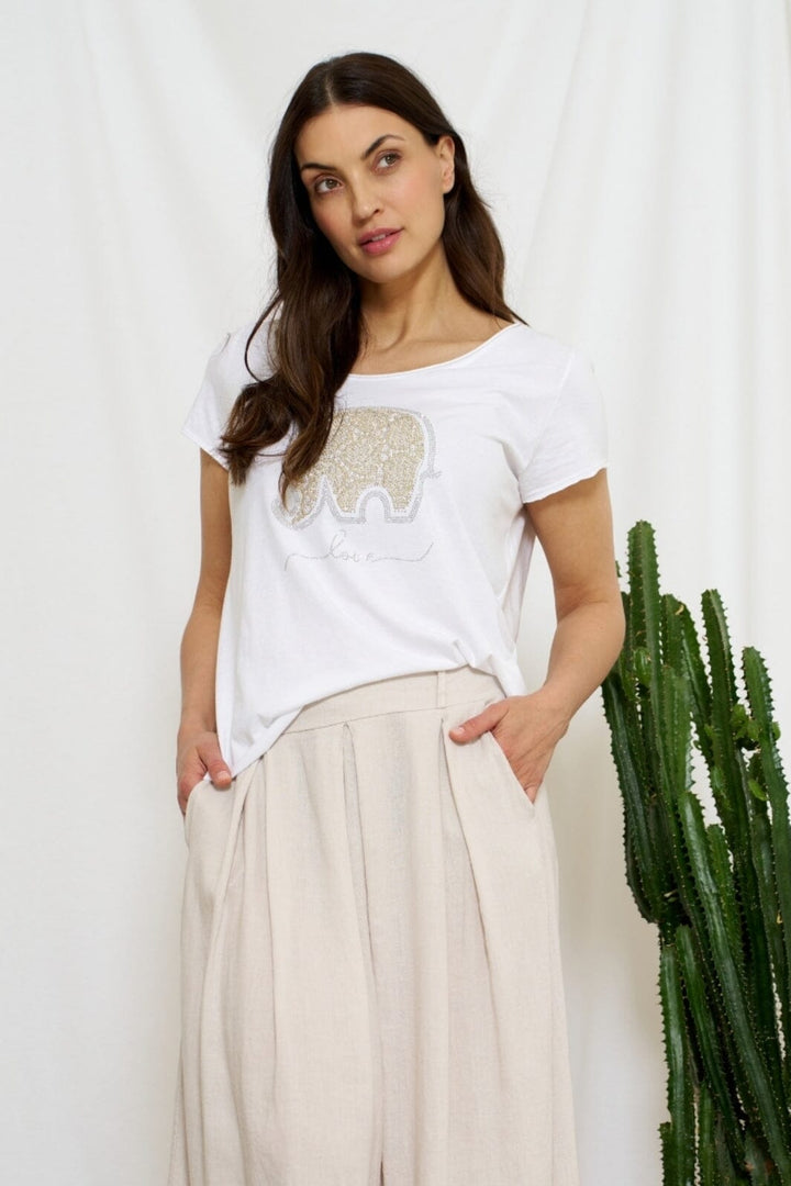 Marta Du Chateau - Mdcmarie T-Shirt 1535 - White Love Elephant