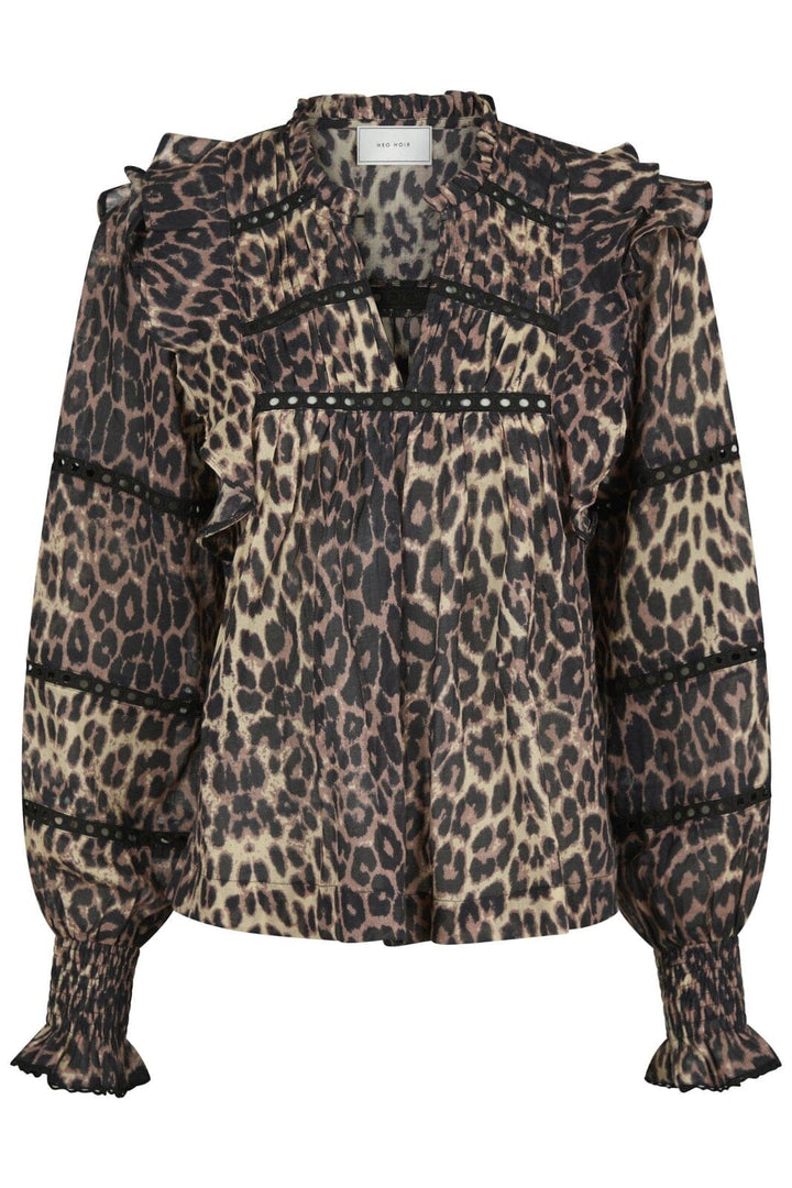Neo Noir - Aurika Leo Voile Blouse - Leopard
