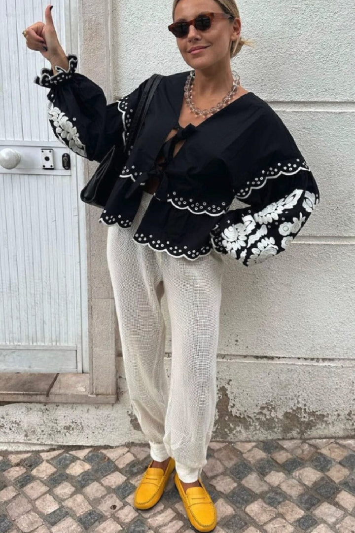 Sissel Edelbo - Martha Top SE 972.2 - Black W. White Swan
