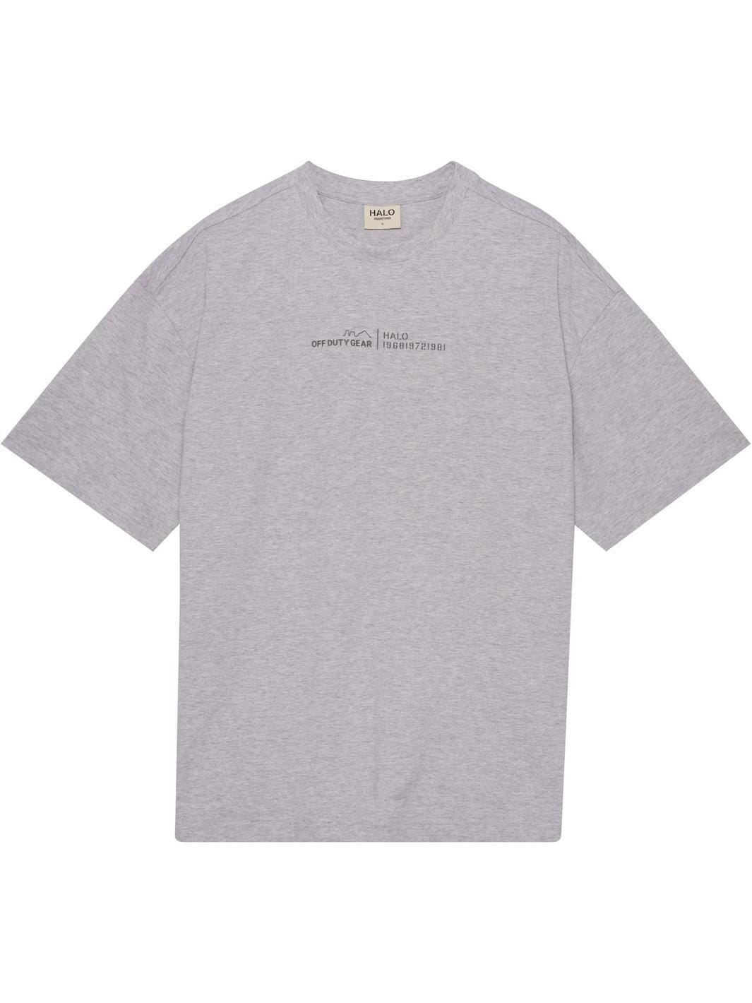 Halo - Graphic Boxy T-Shirt 230418 - 2010 - Light Grey Melange T-shirts 