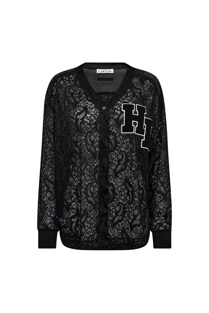 Haute L'Amitié - Court Ls Lace Tee HL10529 - Black