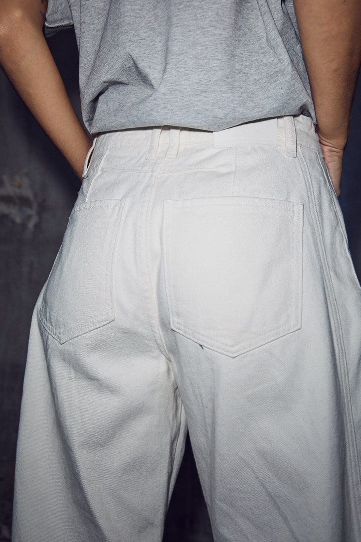 Haute L'Amitié - Drew Barrel Panel Jeans HL10571 - White Jeans 