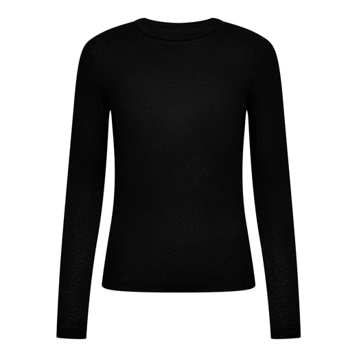 Haute L'Amitié - Fine Wool Ls Rib Tee Hl11256 - Black T-shirts 