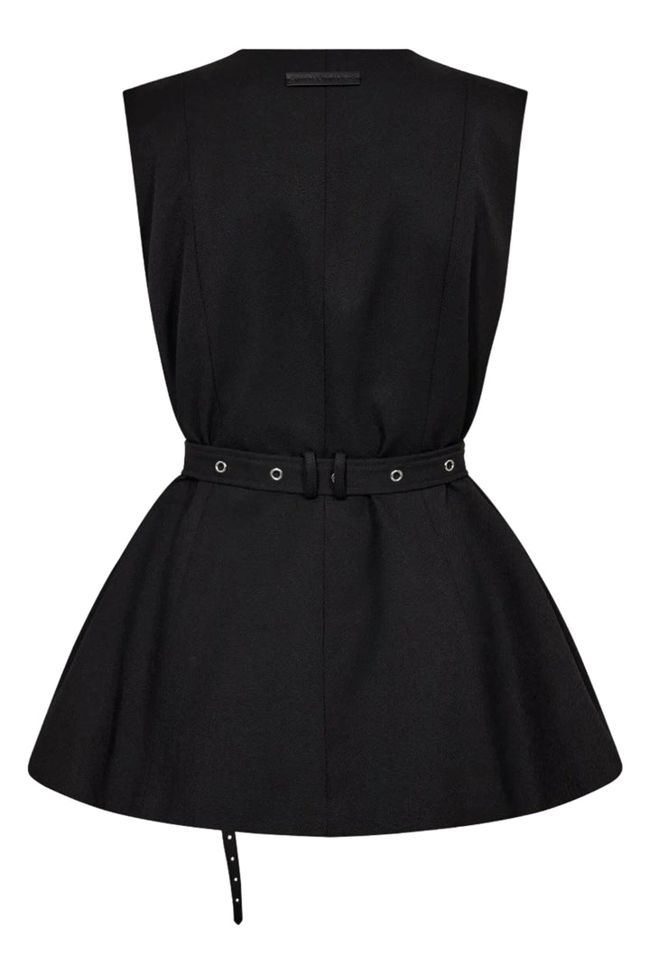 Haute L'Amitié - Premiere Peplum Belt Vest Hl10910 - Black Veste 