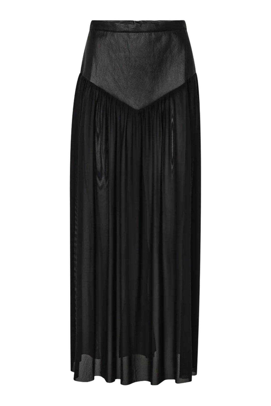 Haute L'Amitié - Pu Gather Mesh Skirt Hl10969 - Black Nederdele 