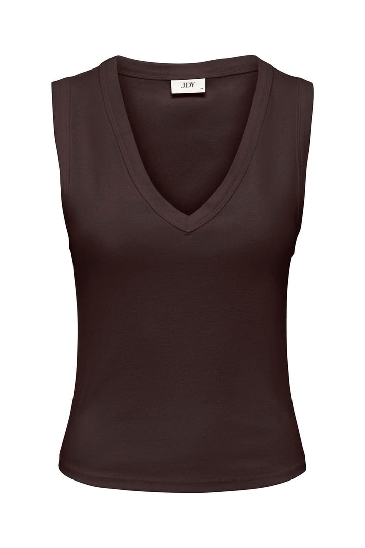 JDY - Jdyaspa Life S/L Vneck Tank Top - 5289328 Chocolate Torte