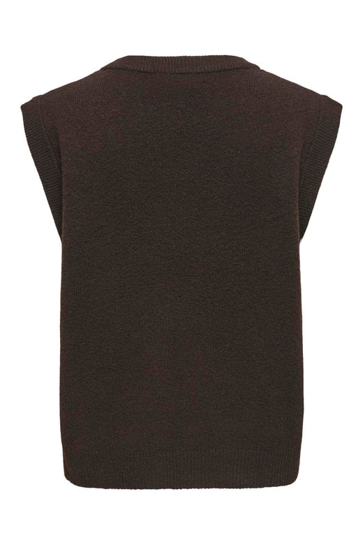 JDY - Jdybrilliant Life S/L Onebutton Vest Knt - 5104950 Coffee Bean Melange