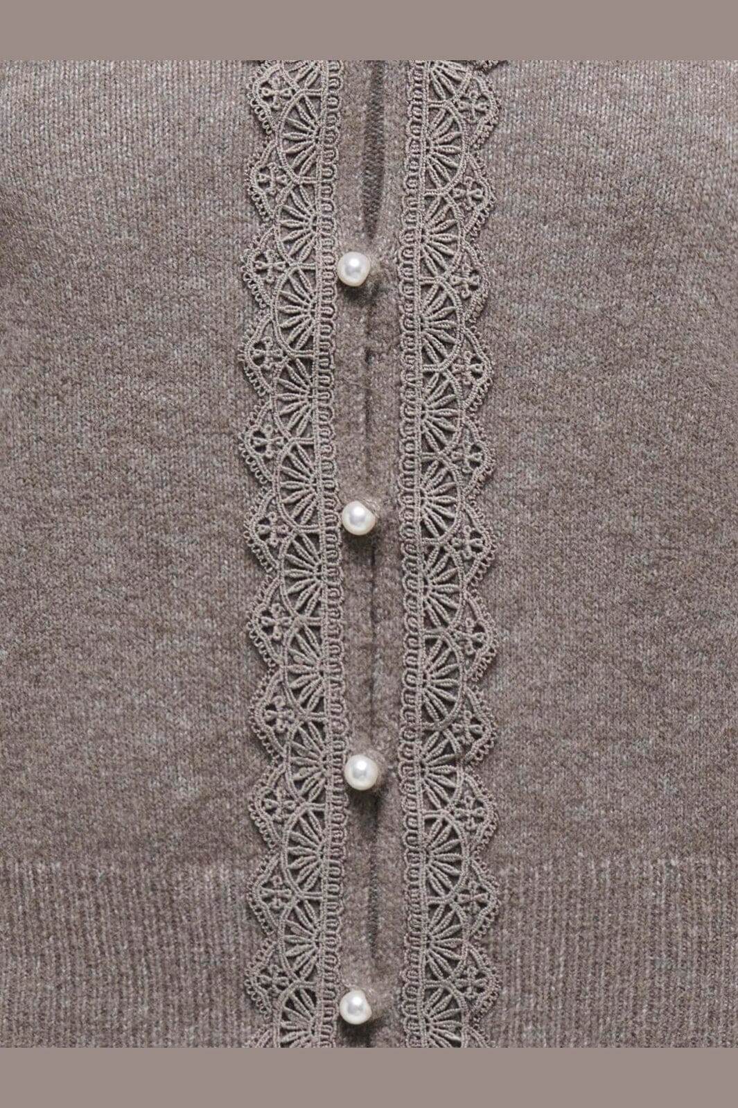 JDY - Jdyfrancie L/S V-Neck Cardigan Knt - 5173924 Falcon W. Pearl Button