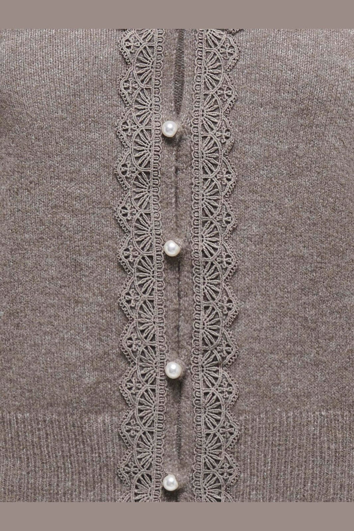JDY - Jdyfrancie L/S V-Neck Cardigan Knt - 5173924 Falcon W. Pearl Button
