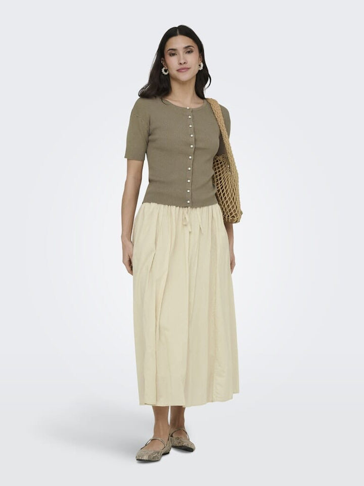 JDY - Jdygaby 2/4 O-Neck Pearl Cardigan Knt - 4968488 Greige Cardigans 