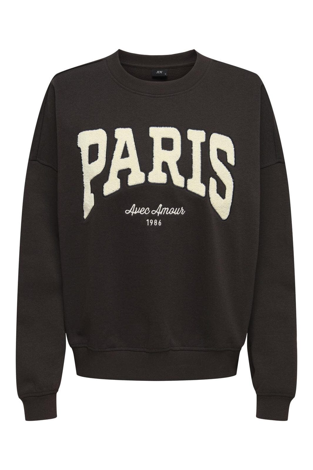 JDY - Jdymesa L/S O-Neck Emb Sweat - 4974268 Ganache Paris Cd Emb