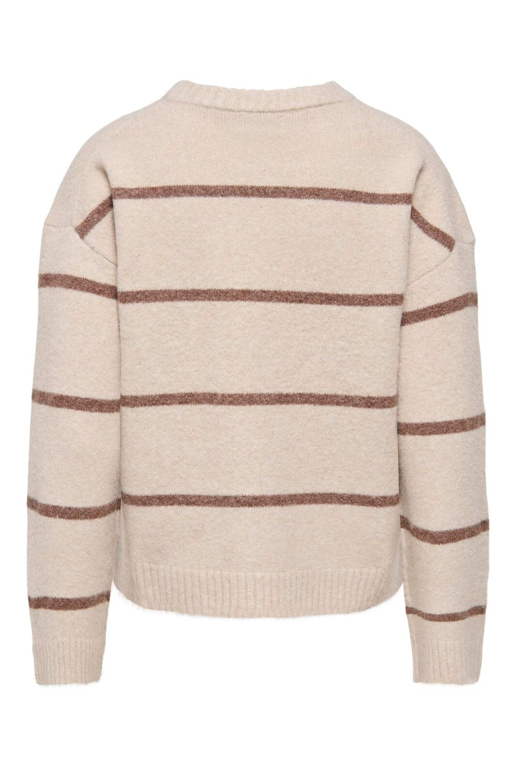JDY - Jdyneel L/S O-Neck Stripe Pullover Knt - 5121137 Oatmeal Bison Wide Stripes