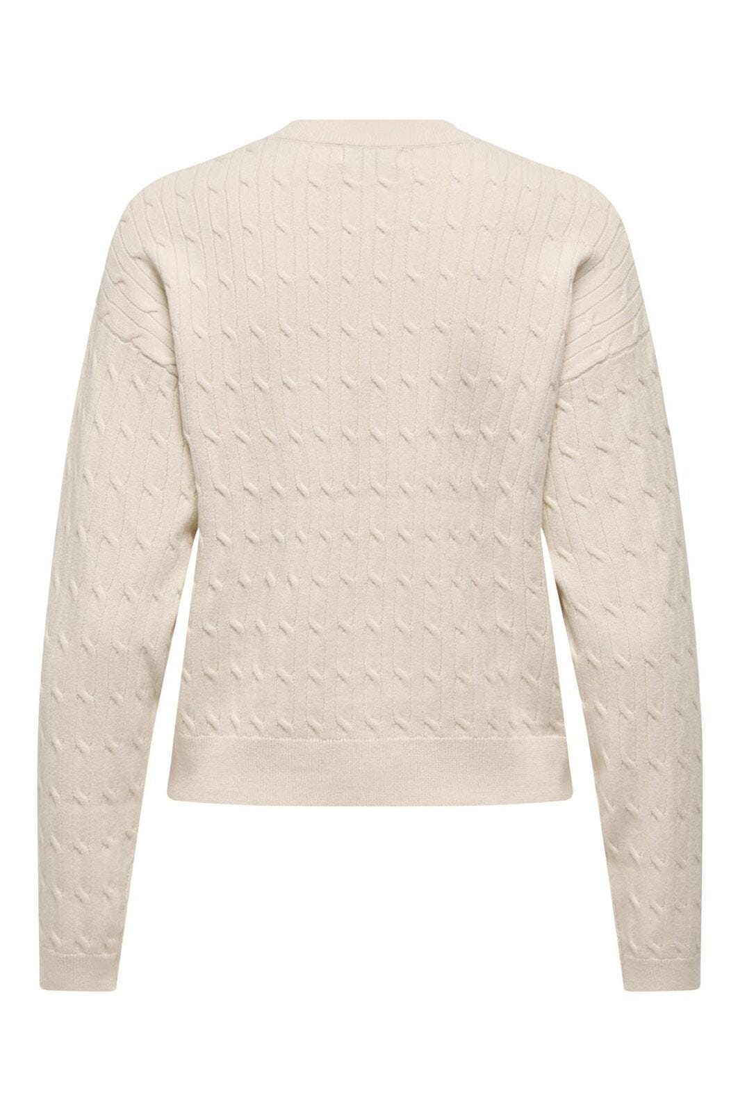 JDY - Jdyprime Life L/S On Cable Emb Pull Knt - 4942394 Whitecap Gray W. Teddy Embroidery