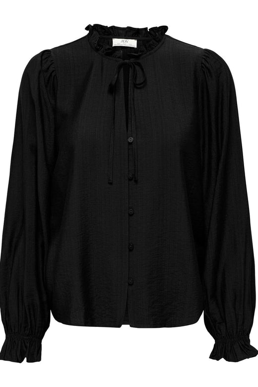 JDY - Jdyvenus L/S V-Neck String Shirt - 5139251 Black Skjorter 