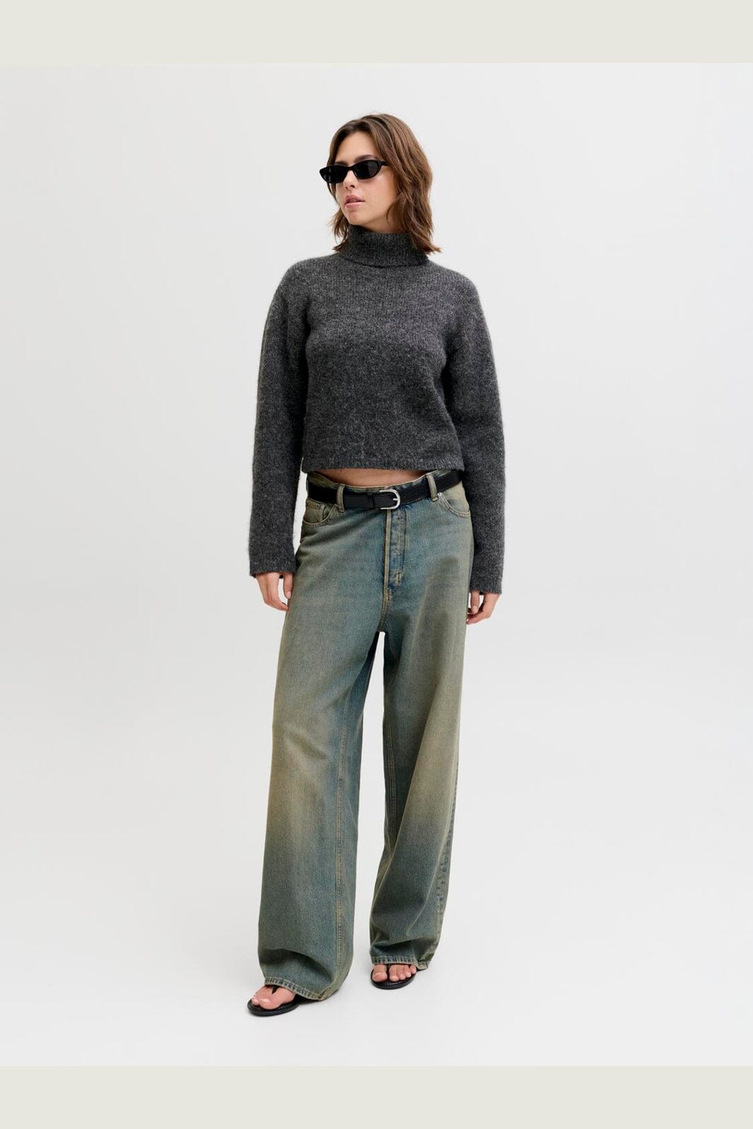 Jjxx - Jxrosanna Roll Neck Knit - 4898557 Dark Grey Melange