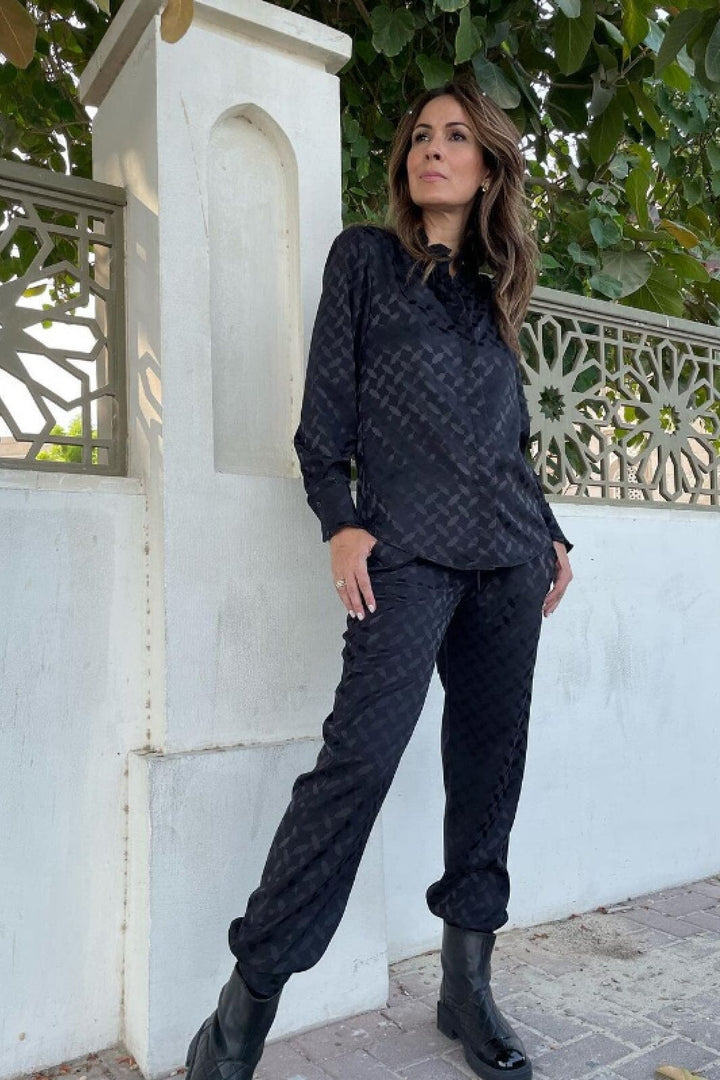 Karmamia - Trinity Shirt - Black Keffiyeh Jacquard