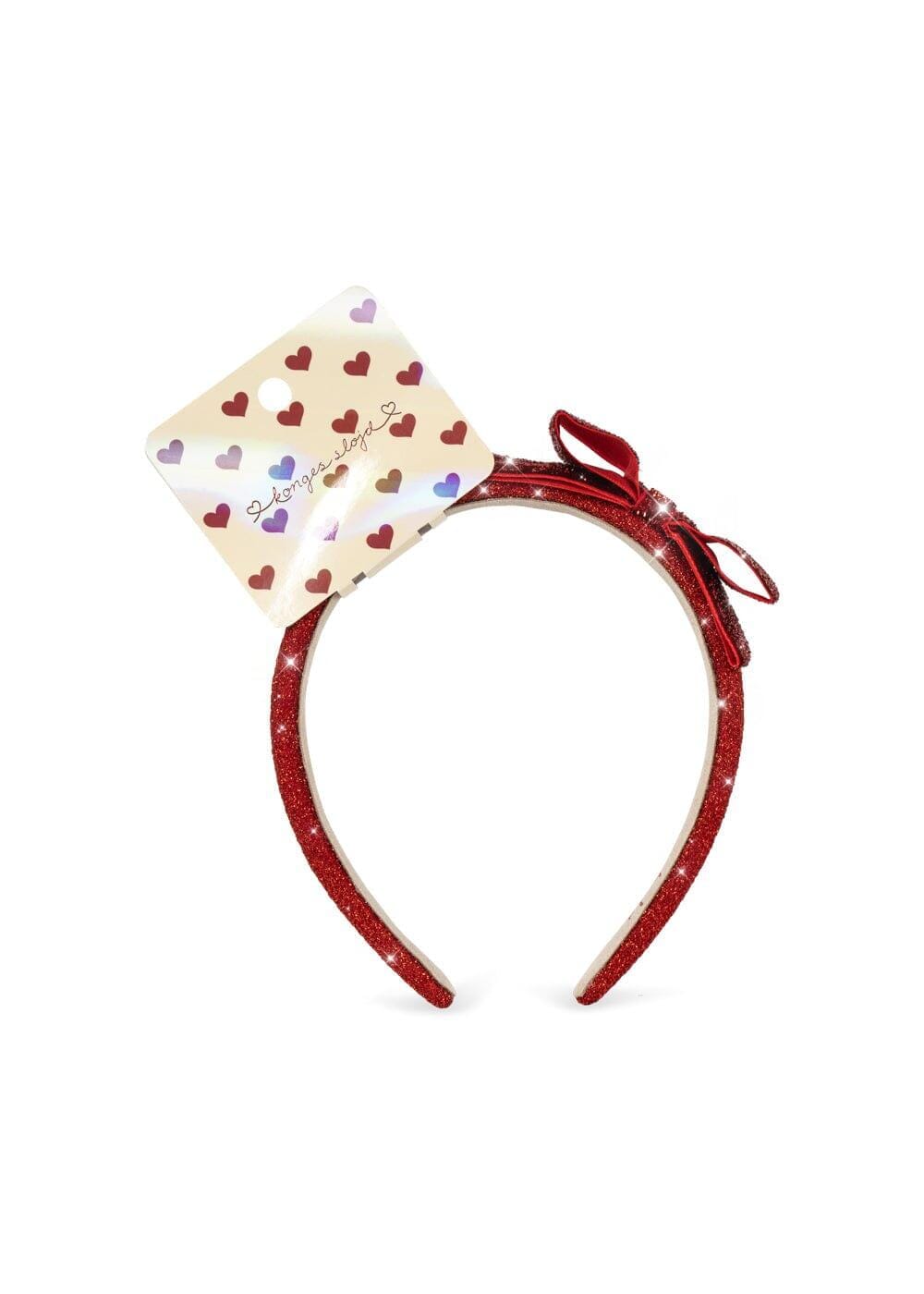Konges Sløjd - Velvet Bow Hairbrace Ks106640 - Red Glitter