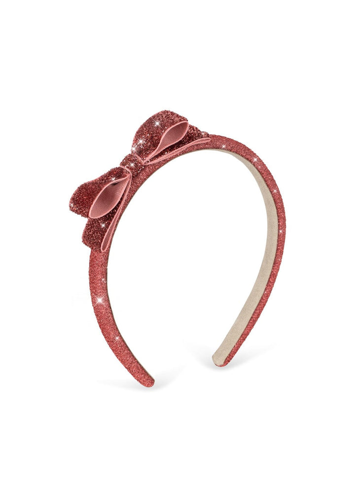 Konges Sløjd - Velvet Bow Hairbrace Ks106640 - Rose Glitter