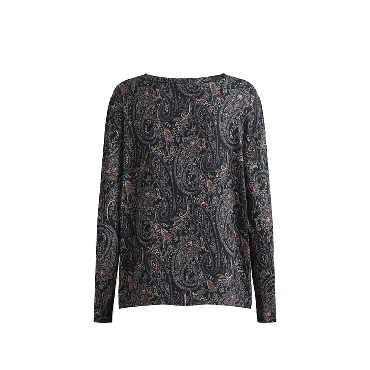 Liberte - Alma-Ls-U-Tshirt 22146 - Night Sky Paisley T-shirts 
